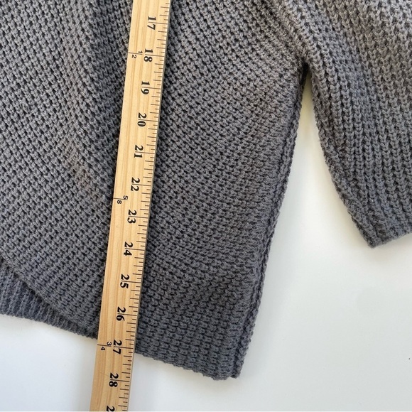 Kate & Sam Gray Grey Cowl neck Waffleknit Pullover Sweater Size Large - Picture 7 of 7